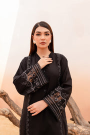 Winter - Best Selling - Black Rose - 2Pc Embroidered Dress