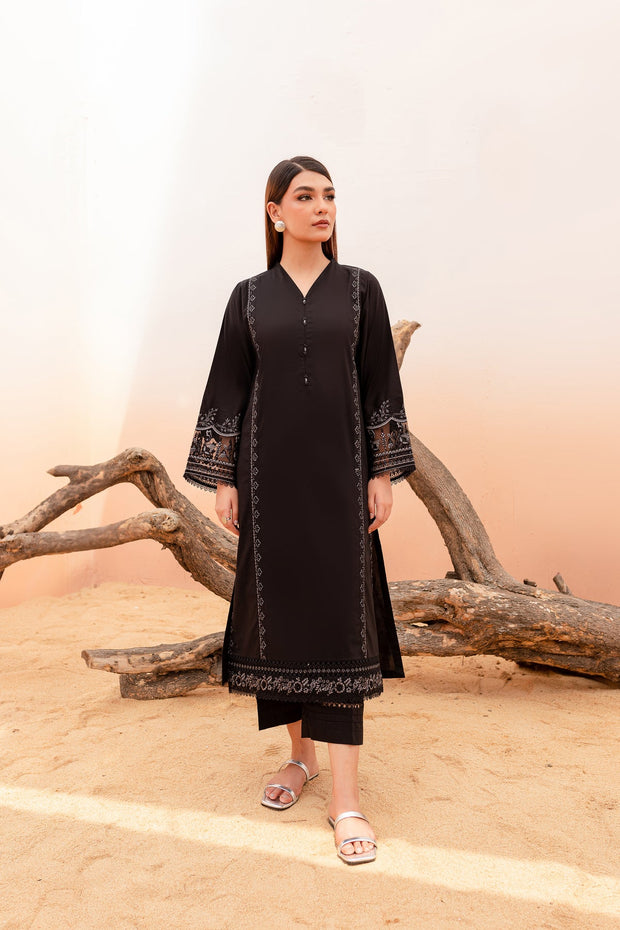 Winter - Best Selling - Black Rose - 2Pc Embroidered Dress