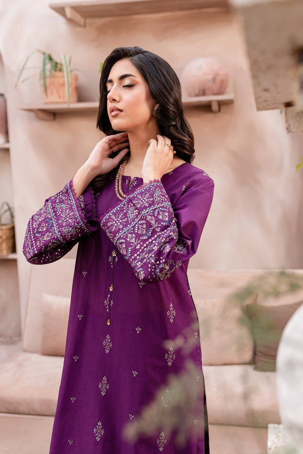 Winter - Best Selling - Magenta Eminence - 2Pc Embroidered Dress