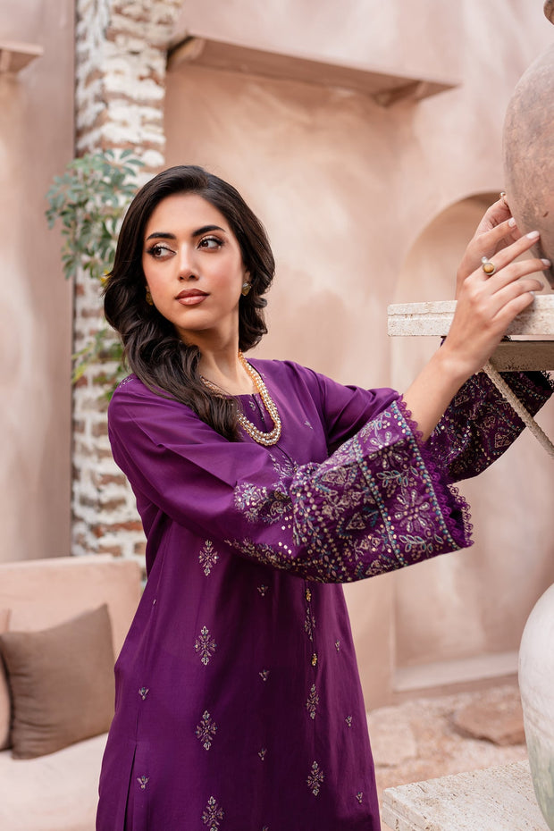 Winter - Best Selling - Magenta Eminence - 2Pc Embroidered Dress