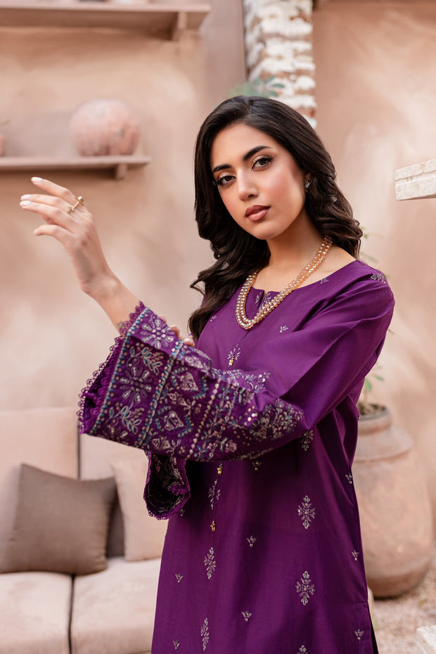 Winter - Best Selling - Magenta Eminence - 2Pc Embroidered Dress