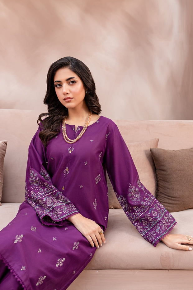 Winter - Best Selling - Magenta Eminence - 2Pc Embroidered Dress