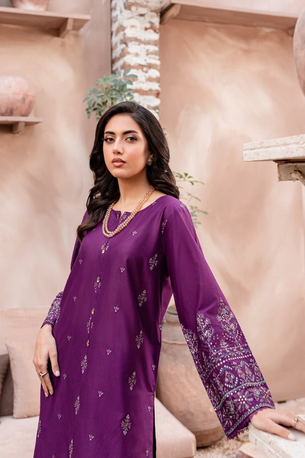 Winter - Best Selling - Magenta Eminence - 2Pc Embroidered Dress