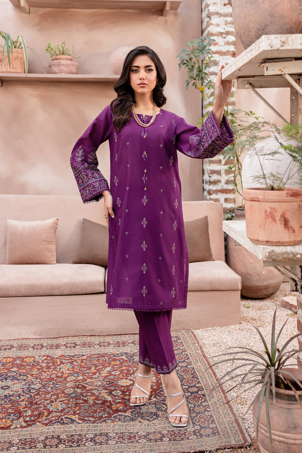 Winter - Best Selling - Magenta Eminence - 2Pc Embroidered Dress