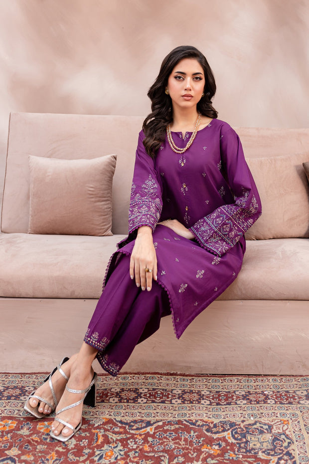 Winter - Best Selling - Magenta Eminence - 2Pc Embroidered Dress