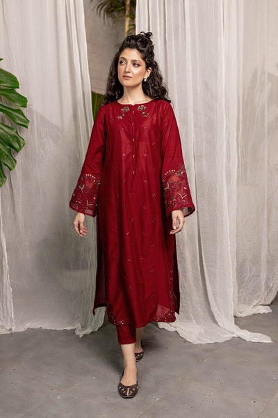 Winter - Afeefa - 2Pc Embroidered Dress