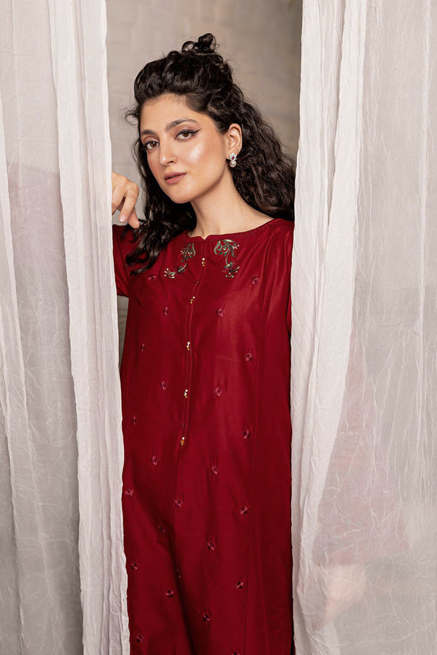 Winter - Afeefa - 2Pc Embroidered Dress