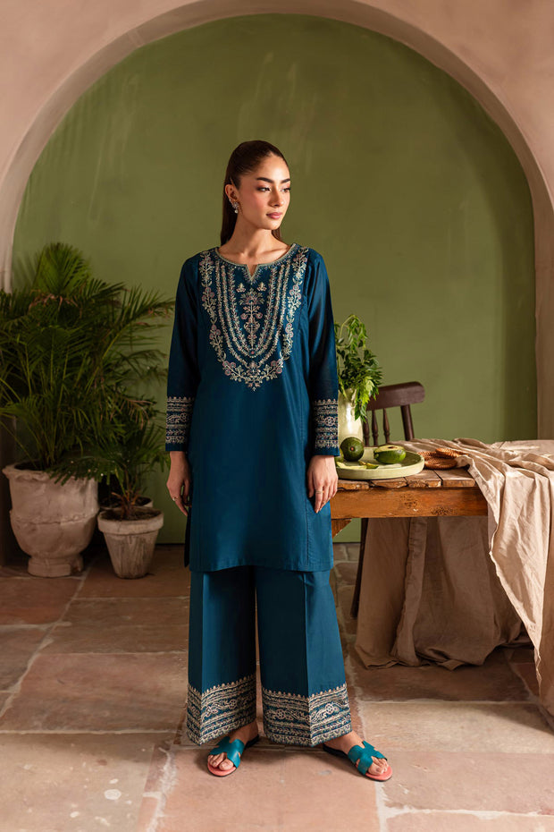 Best Selling - Aqua Pearl - 2Pc Embroidered Dress