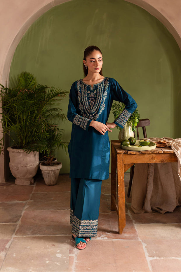 Best Selling - Aqua Pearl - 2Pc Embroidered Dress