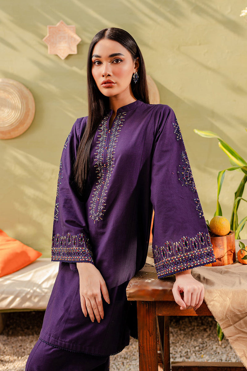 Winter - Best Selling - Ash - 2Pc Embroidered Dress Purple