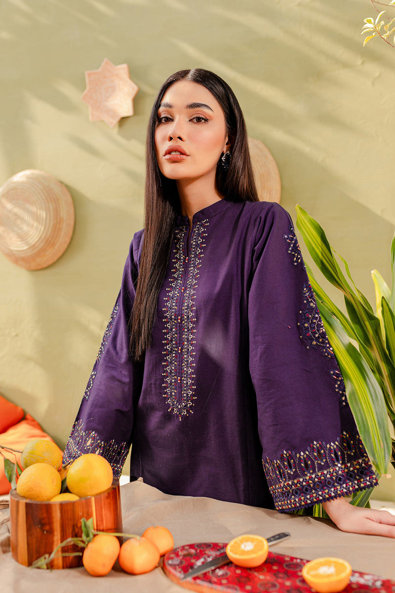 Winter - Best Selling - Ash - 2Pc Embroidered Dress Purple