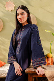 Best Selling - Ash - 2Pc Embroidered Dress Dark Blue