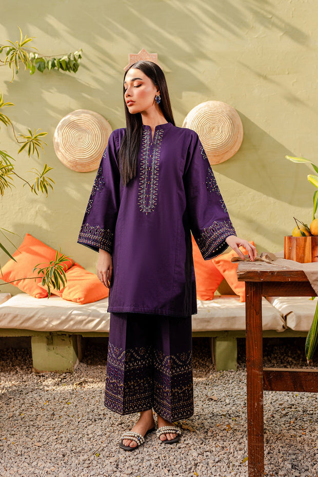 Winter - Best Selling - Ash - 2Pc Embroidered Dress Purple