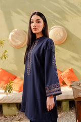 Winter - Best Selling - Ash - 2Pc Embroidered Dress Dark Blue