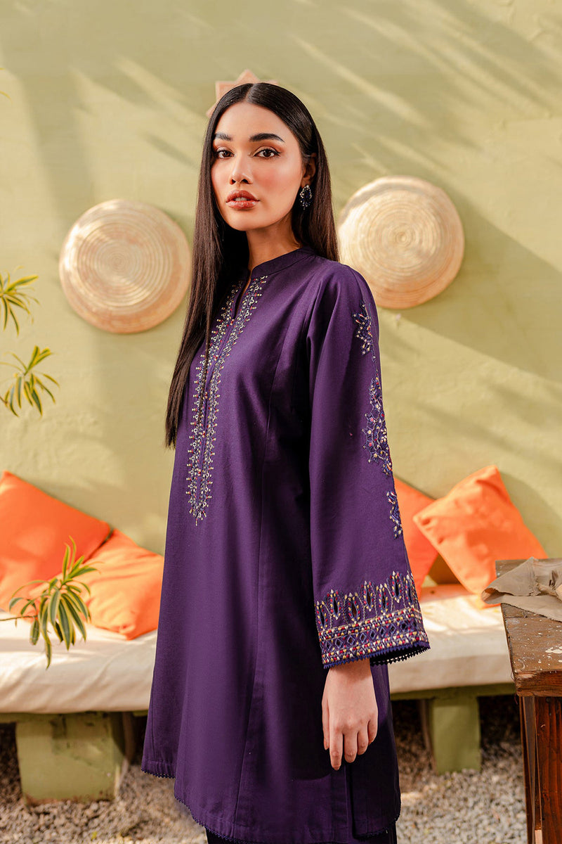 Winter - Best Selling - Ash - 2Pc Embroidered Dress Purple