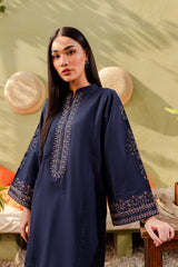 Winter - Best Selling - Ash - 2Pc Embroidered Dress Dark Blue