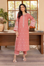 Limited Stock - Hot Seller - Coral Jasper - 2Pc Embroidered Dress