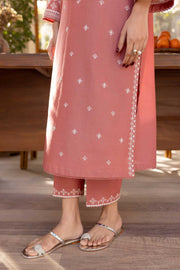 Limited Stock - Hot Seller - Coral Jasper - 2Pc Embroidered Dress