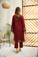 Best Selling- Mulberry - 2Pc Embroidered Suit