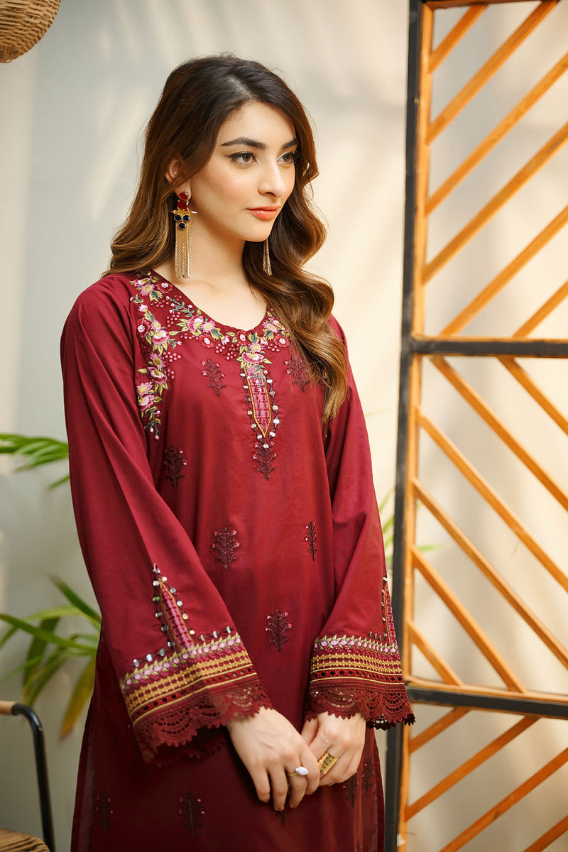 Best Selling- Mulberry - 2Pc Embroidered Suit