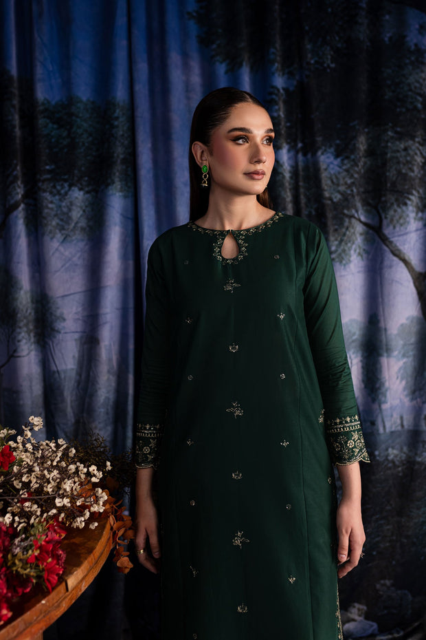 Best Selling - Olive - 2Pc Embroidered Dress