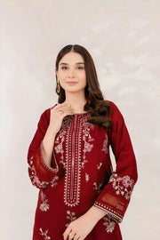 Winter - Best Selling - Red Blood - 2Pc Embroidered Dress