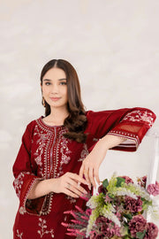 Winter - Best Selling - Red Blood - 2Pc Embroidered Dress