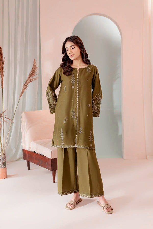 Best Selling - Seaweed - 2Pc Embroidered Suit