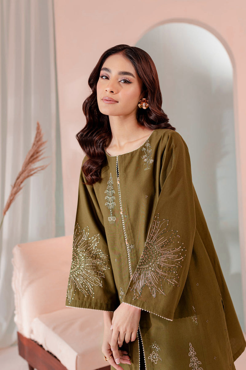 Best Selling - Seaweed - 2Pc Embroidered Suit