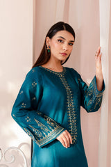 Winter - Best Selling - Teal Dust - Stitched 2Pc Embroidered Dress