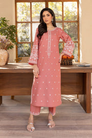 Limited Stock - Hot Seller - Coral Jasper - 2Pc Embroidered Dress