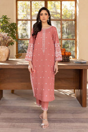 Limited Stock - Hot Seller - Coral Jasper - 2Pc Embroidered Dress
