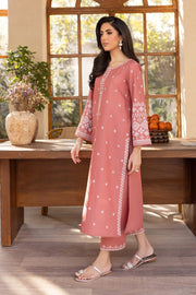 Limited Stock - Hot Seller - Coral Jasper - 2Pc Embroidered Dress