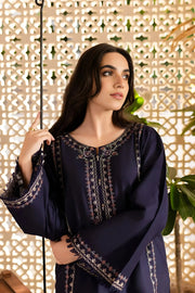 Winter - Best Selling - Blueberry - 2Pc Embroidered Dress