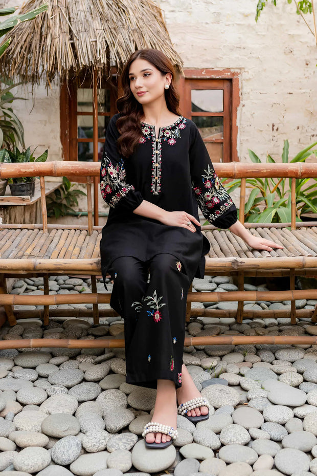 Best Selling - Black Beauty - 2Pc Embroidered Dress