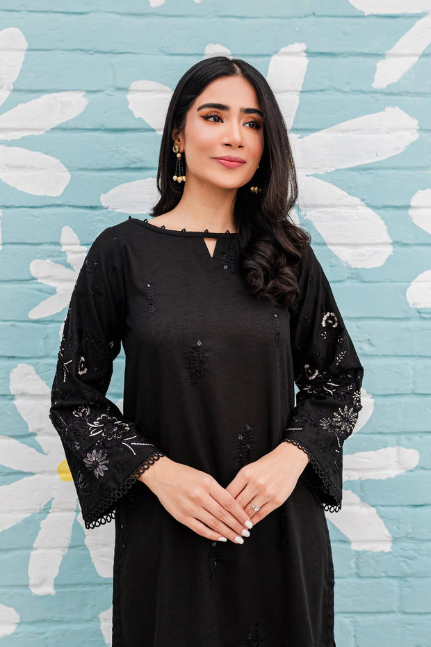 Winter - Best Selling - Black Spring - 2Pc Embroidered Dress