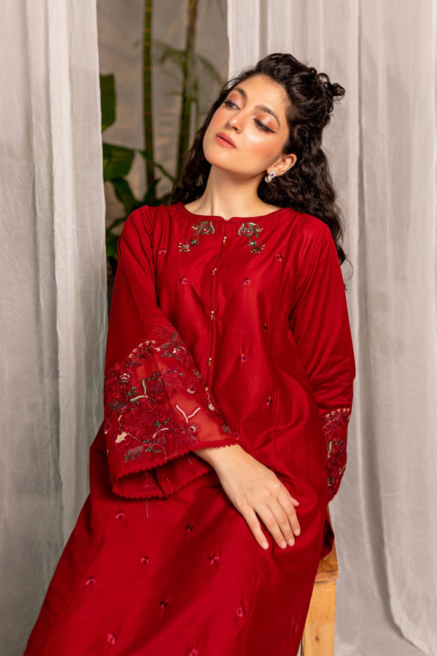 Winter - Best Selling - Stitched - Afeefa - 2Pc Embroidered Dress