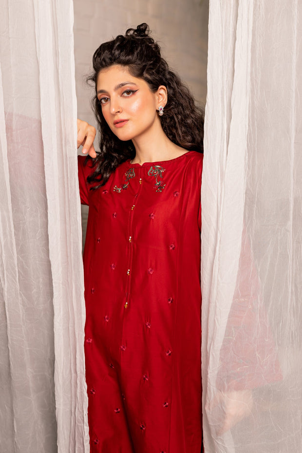 Winter - Best Selling - Stitched - Afeefa - 2Pc Embroidered Dress