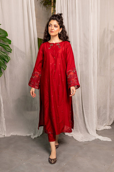 Winter - Best Selling - Stitched - Afeefa - 2Pc Embroidered Dress